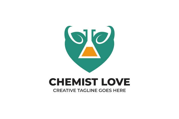 Химическая лаборатория с плоским логотипом