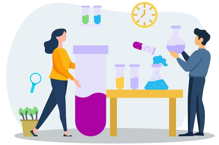 Vector chemist vector illustration