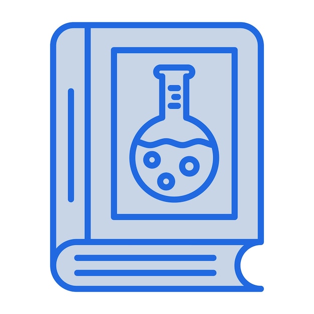 Vector chemistry book blue tone illustration