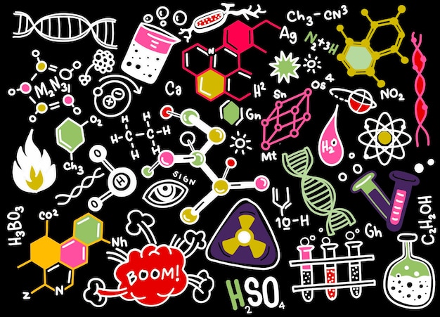 Chemistry education math and science pattern with handwritten formulas