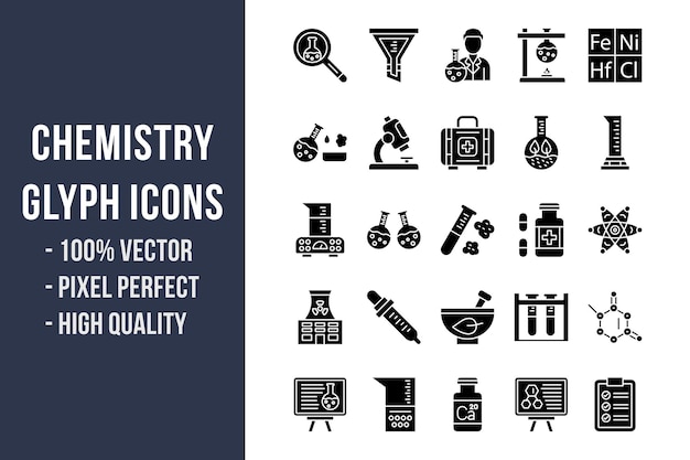 Chemistry Glyph Icons