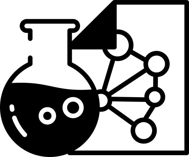 Illustrazione di glifi di chimica e vettori di linee