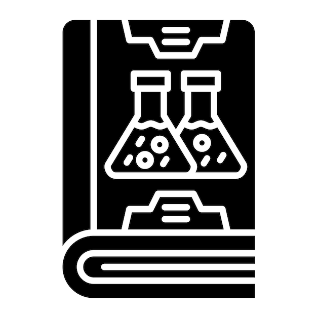 Vector chemistry glyph solid black illustration