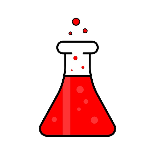 Chemistry icon. Chemical flask set icons. Laboratory, jars, beakers, elements of the molecule