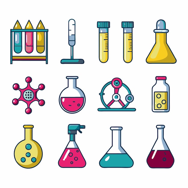 Chemistry Icons vector graphics illustration EPS source file format lossless scaling icon design