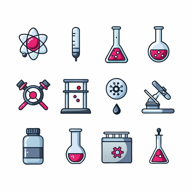 Chemistry Icons vector graphics illustration EPS source file format lossless scaling icon design