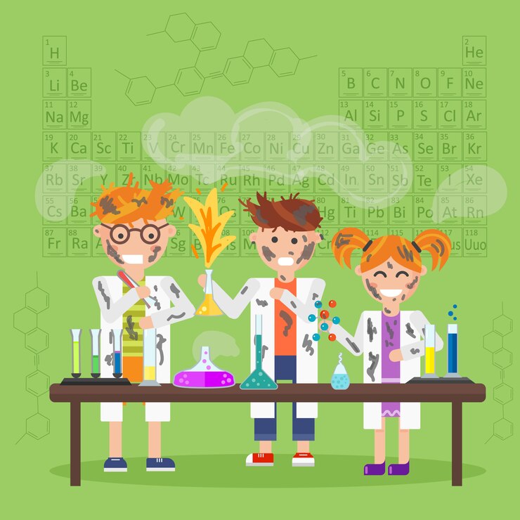 Vector chemistry laboratory, education concept