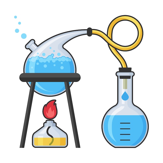 Chemistry laboratory and science equipment illustration