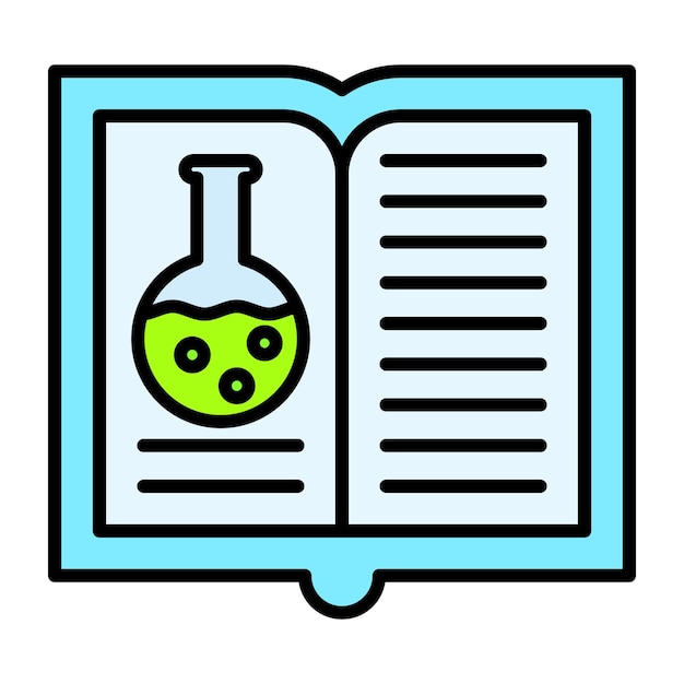 Chemistry Open Book Flat Illustration