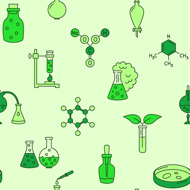 Vector chemistry seamless pattern