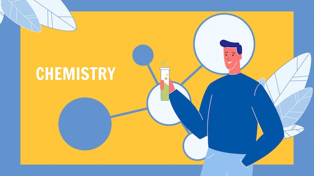 Chemistry Vector Web Banner Template with Text