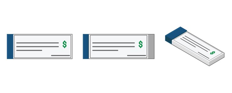Vector cheque bank blank payment order book