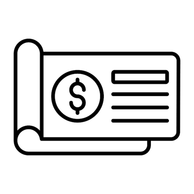 Cheque Vector Illustration Style