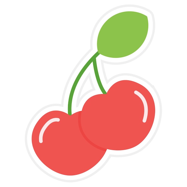 Cherries Flat Illustration