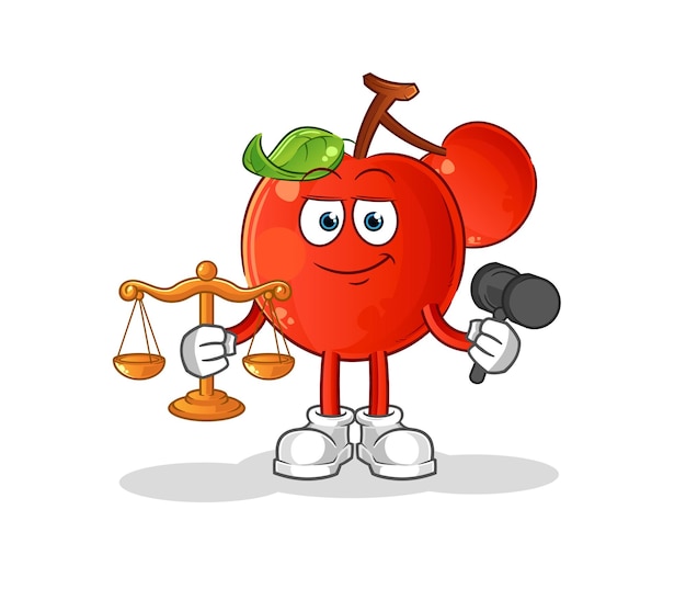 Cherries lawyer cartoon cartoon mascot vector