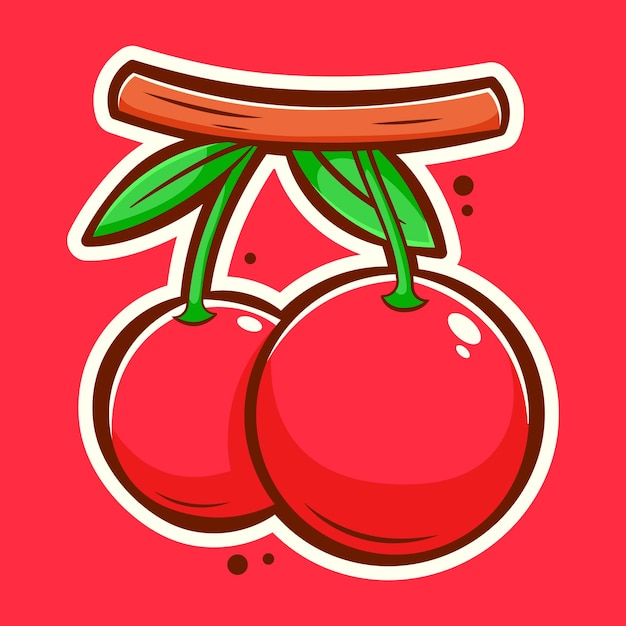 Vector cherries logo cartoon art