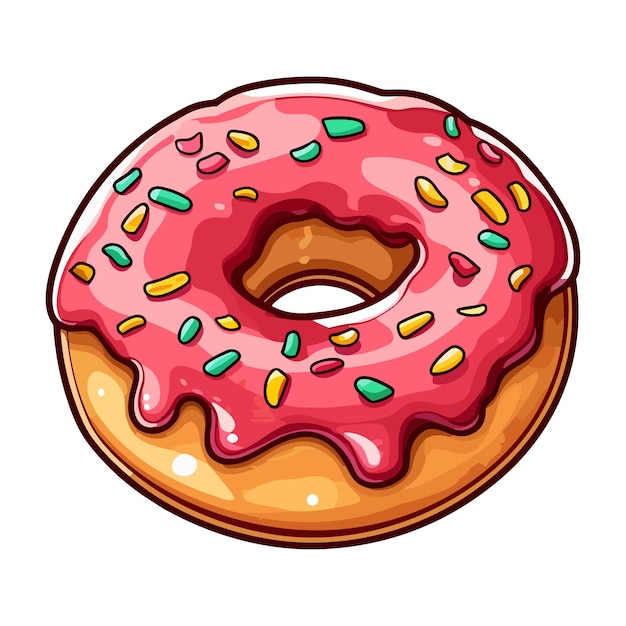 Cherry almond donut sticker