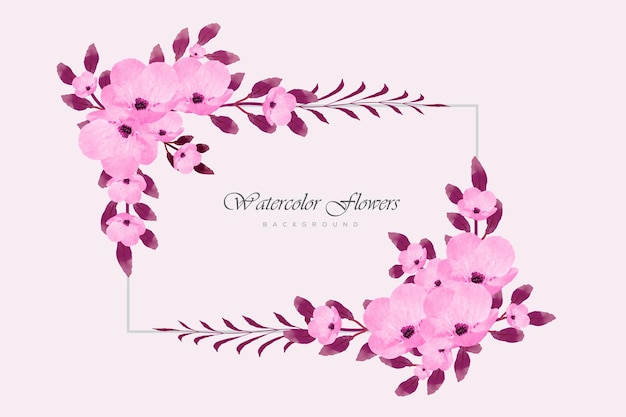 水彩画の花のアウトラインの桜の背景
