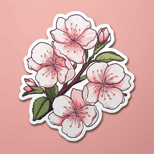 Vector cherry blossom branch