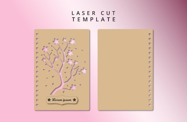 Cherry blossom cover for wood laser cutting templates.