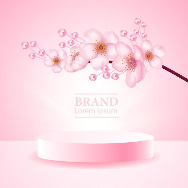 Cherry Blossom cream serum product   illustration