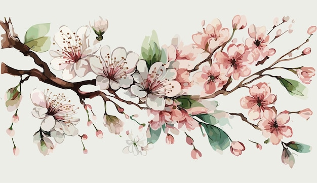 Cherry Blossom Floral aquarelle