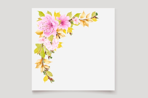 Vettore sfondo floreale di fiori di ciliegio e disegno della corona