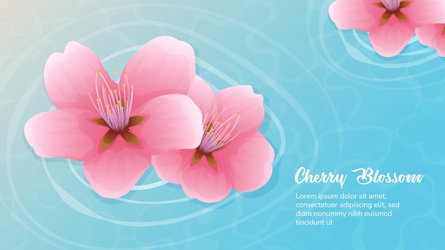 Download A girl surrounded by floating petals of cherry blossom