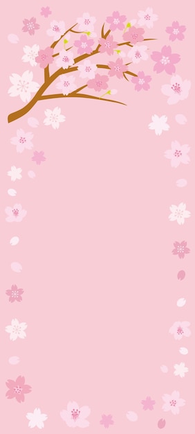 Cherry blossom spring background with space for text Vector illustration