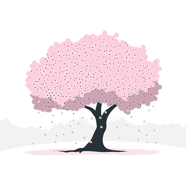 Vector cherry blossom tree concept illustration