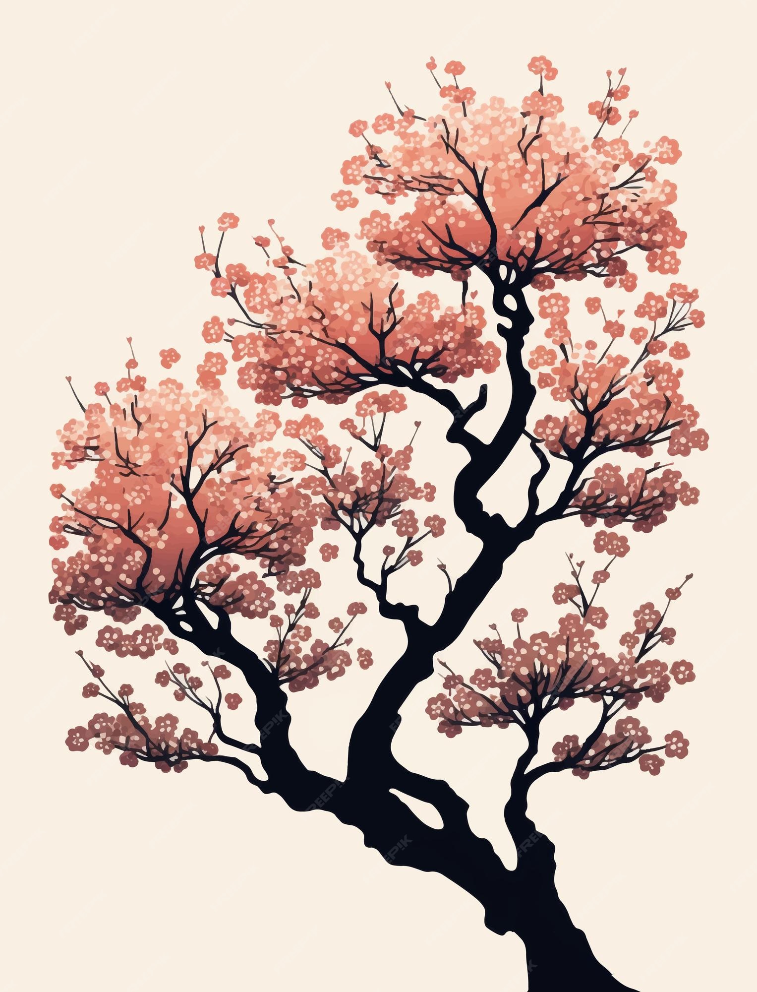 Premium Vector Cherry blossom tree
