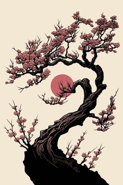 Vector cherry blossom tree