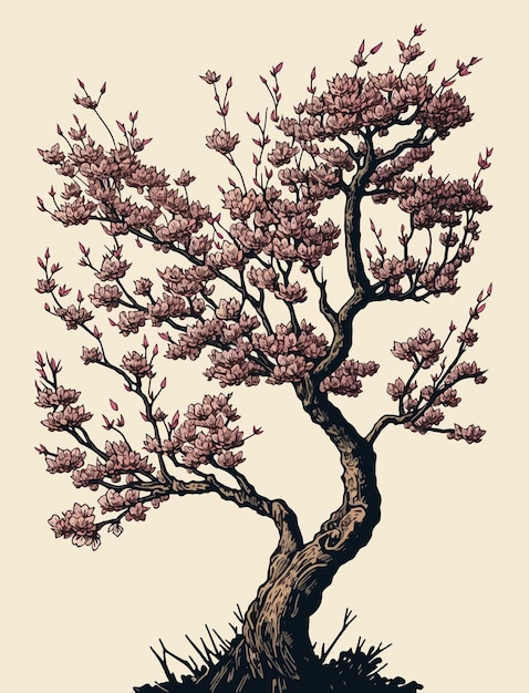 Vector cherry blossom tree