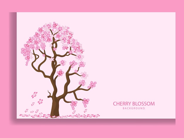 Cherry blossom with blooming watercolor sakura flower.cherry blossom branch vector illustration.