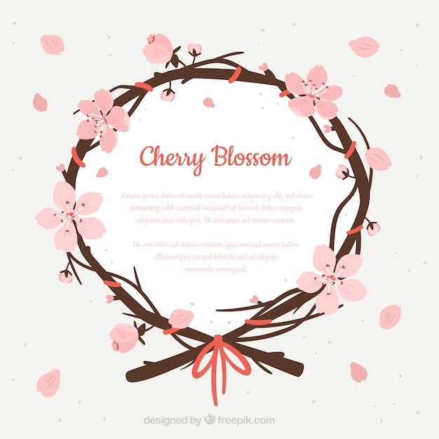 Cherry blossom wreath background