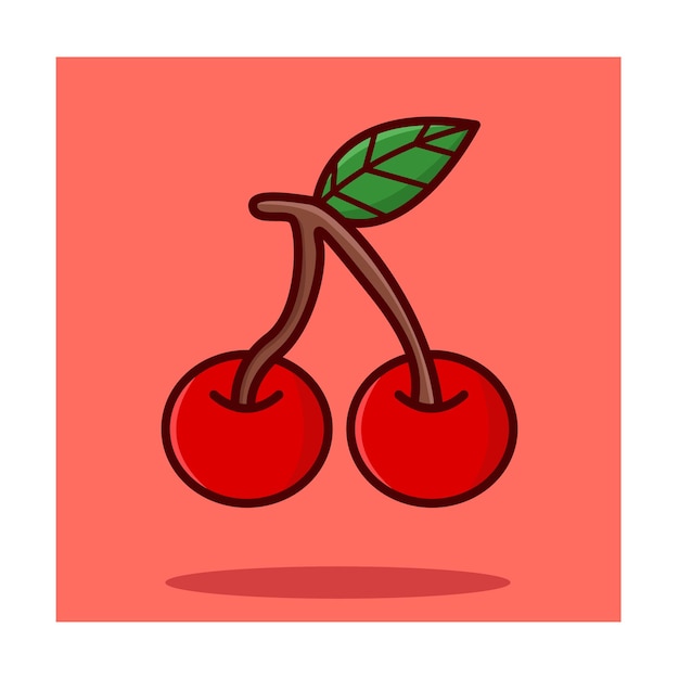 Cherry Cartoon Illustration