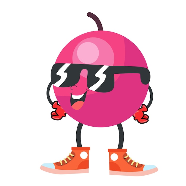 Vector cherry cheer cartoon cherry personages in vector