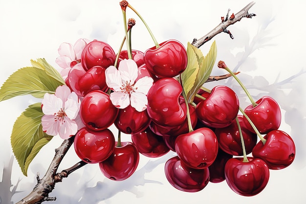 Vector cherry cherry juice fruits paradise fructorianism veganism raw food