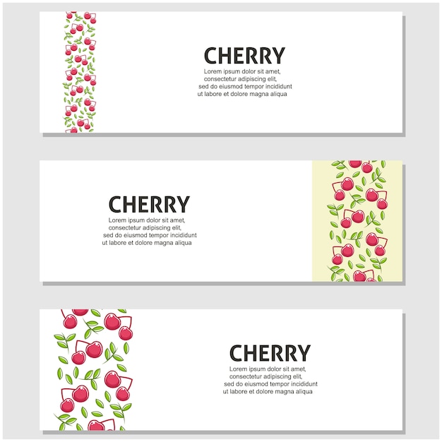 Vector cherry fruit in flat design