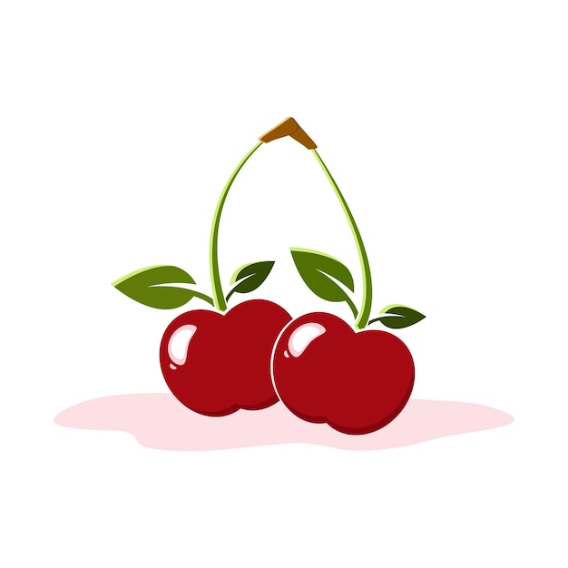 Cherry fruit icon vector illustration Fresh natural berry