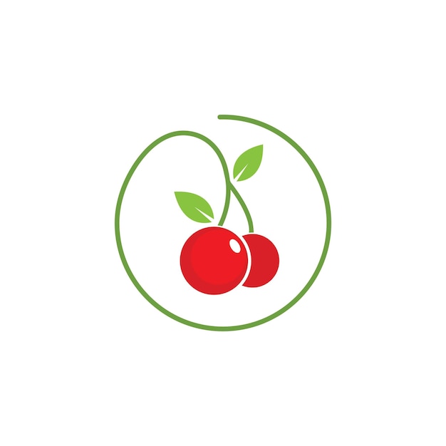 Шаблон векторной иллюстрации вишневых фруктов