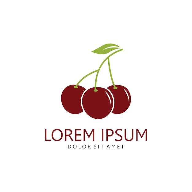 Cherry Fruit Logo Template Vector Illustratie Kersen Symbool