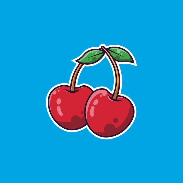 cherry fruit simple design and cherry fruit illustration