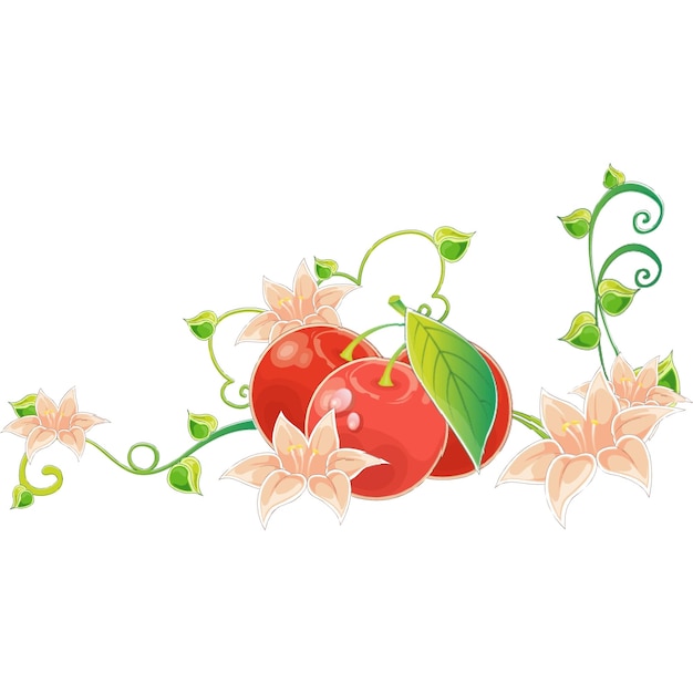 Cherry fruit vector is fully editable