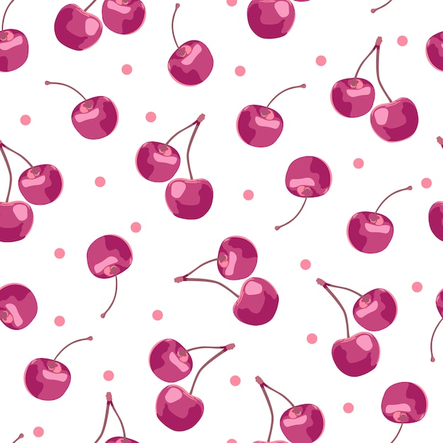 Cherry fruits seamless pattern