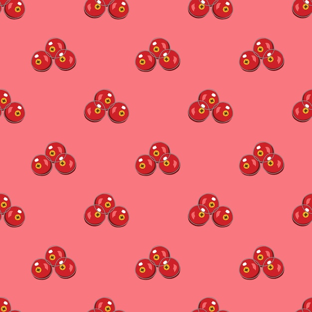 Cherry fruits seamless vector pattern background