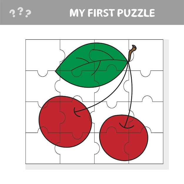 어린이와 어린이를 위한 체리 게임 - 내 첫 번째 퍼즐 - 벡터