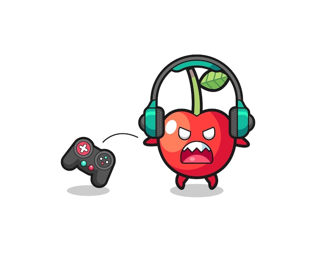 Cherry gamer-mascotte is boos