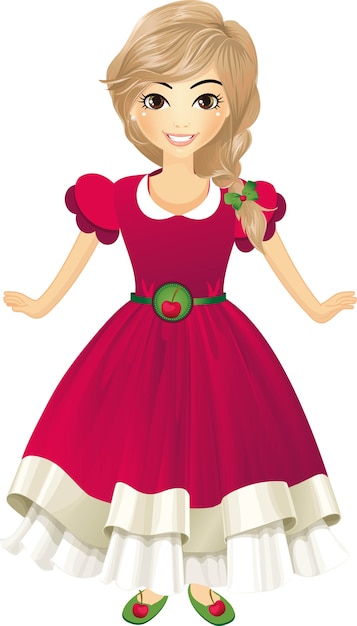 Vector cherry girl cute fashion