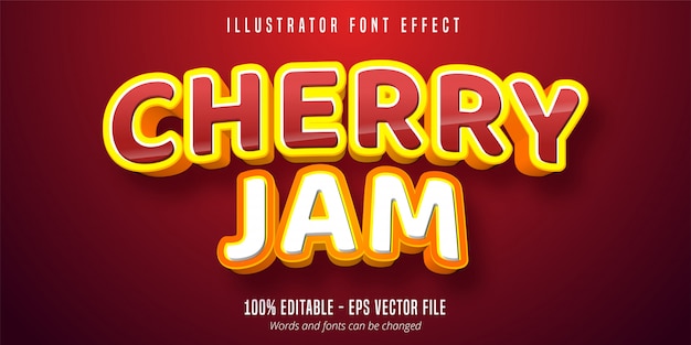 Cherry Jamテキスト、編集可能なフォント効果